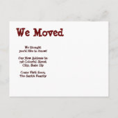 Grappig dichtgetimmerd raam we verhuisden nieuwe a aankondigingskaart (Achterkant)