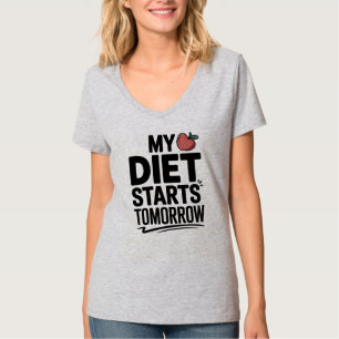 Grappig dieet begint morgen Uitstelcitaat T-shirt
