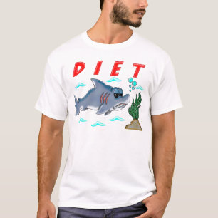 Grappig Dieet Cartoon Shark Humor Sarcastisch Ontw T-shirt