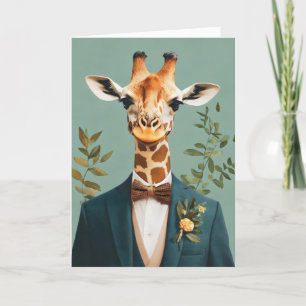 Grappig Dier Elegant Giraffe Feestdagen Kaart