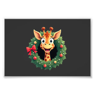 Grappig dier Giraffe Meme Gezicht Festieve Kerst T Foto Afdruk