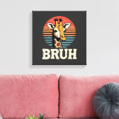 Grappig dier Giraffe Meme-gezicht Festive Kerst T- Canvas Afdruk (Insitu (Woonkamer))