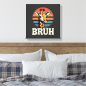 Grappig dier Giraffe Meme-gezicht Festive Kerst T- Canvas Afdruk (Insitu (Slaapkamer))