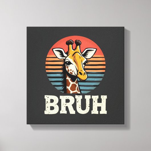 Grappig dier Giraffe Meme-gezicht Festive Kerst T- Canvas Afdruk (Voorkant)