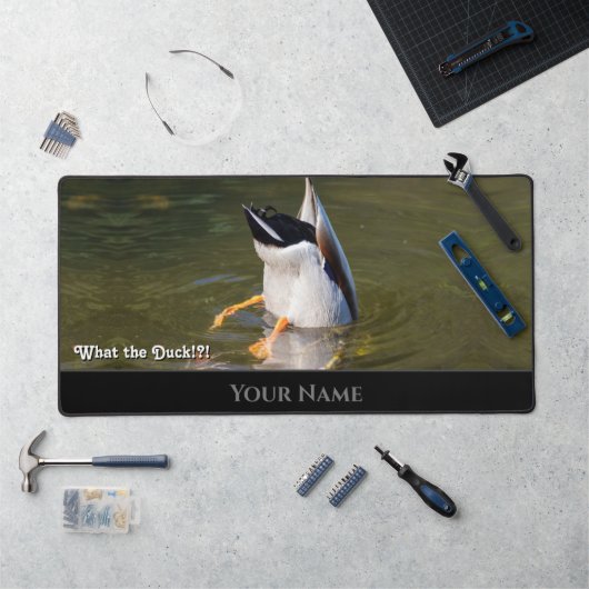 Grappig dier grappig eend duiken eend zwemmen bureaumat (Werkstation)