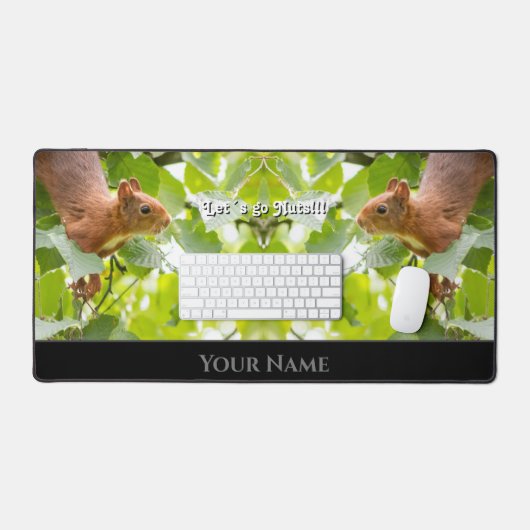 Grappig dier grappige eekhoorn laten we gaan noten bureaumat (Keyboard & Muis)