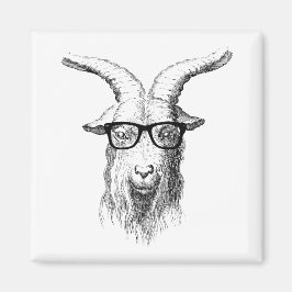 Grappig Dier Hipster Geit met Bril Magneet