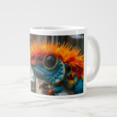 Grappig dier kleurrijke hagedis grote koffiekop (Voorkant rechts)