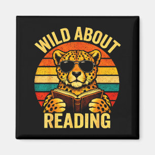 Grappig dier meme wild over lezen cheeta boek magneet