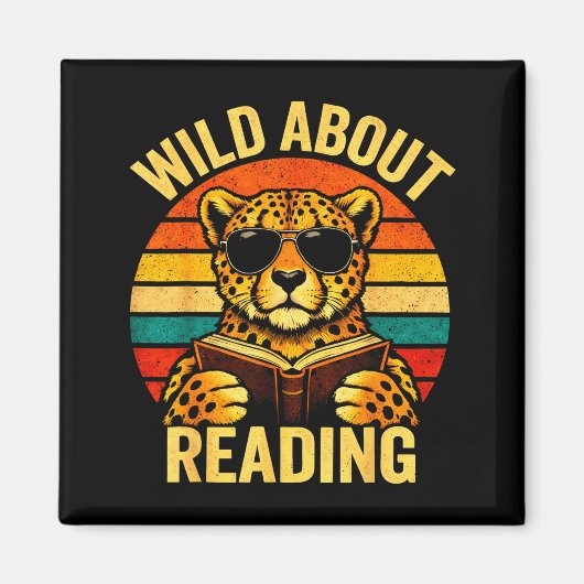 Grappig dier meme wild over lezen cheeta boek magneet (Voorkant)