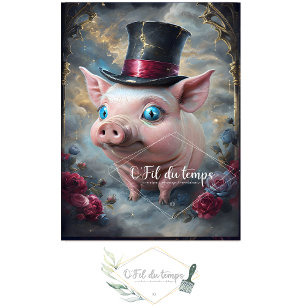 Grappig Dier met Pet Decoupage papier. Tissuepapier