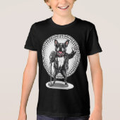 Grappig Dieren Cadeau | Coole Hond Rockster Tri-Blend Shirt (Voorkant)