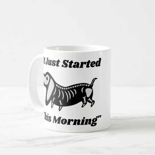 Grappig dierenarts citaat: Het is net begonnen dez Koffiemok (Voorkant links)