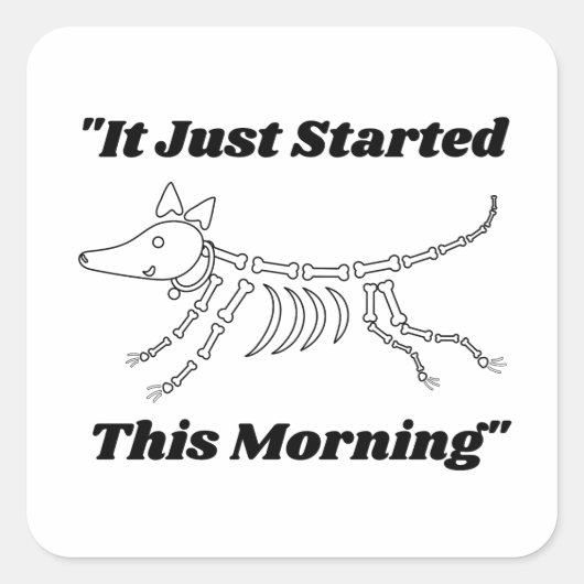 Grappig dierenarts citaat: Het is net begonnen dez Vierkante Sticker (Voorkant)