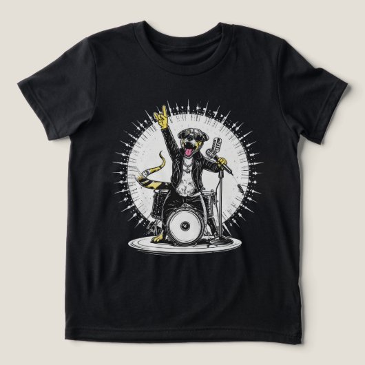 Grappig Dierencadeau | Cool Dog Rock Star Tri-Blend Shirt (Design voorkant)