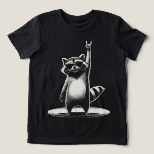 Grappig Dierencadeau | Cool Raccoon Rock Star Tri-Blend Shirt (Design voorkant)