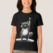 Grappig Dierencadeau | Cool Raccoon Rock Star Tri-Blend Shirt (Voorkant)