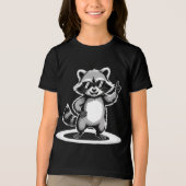 Grappig Dierencadeau | Cool Raccoon Rock Star Tri-Blend Shirt (Voorkant)
