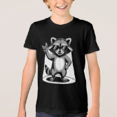 Grappig Dierencadeau | Cool Raccoon Rock Star Tri-Blend Shirt (Voorkant)