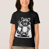 Grappig Dierencadeau | Cool Raccoon Rock Star Tri-Blend Shirt (Voorkant)