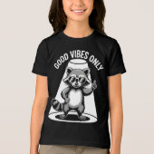 Grappig Dierencadeau | Cool Raccoon Rock Star Tri-Blend Shirt (Voorkant)