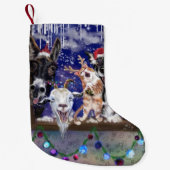 Grappig Dierenfeest Kerstkous Kleine Kerstsok (Voorkant)