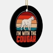 Grappig dierlijk grafisch dat ik bij de cougar ben keramisch ornament (Rechts)