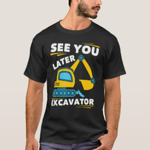 Grappig Digger voertuig bouwvakker jongens Exca T-shirt
