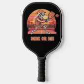Grappig Dink of Sterf Pickleball Skelet Retro Spel Paddle (Achterkant)