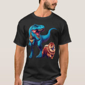 Grappig Dinosaur Chow Chow Walking Hondenliefhebbe T-shirt (Voorkant)