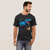 Grappig Dinosaur Corgi Walking Hondenliefhebber T-shirt (Voorkant volledig)