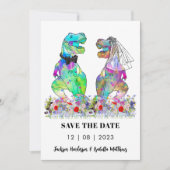 Grappig Dinosaur Huwelijk Save The Date (Voorkant)