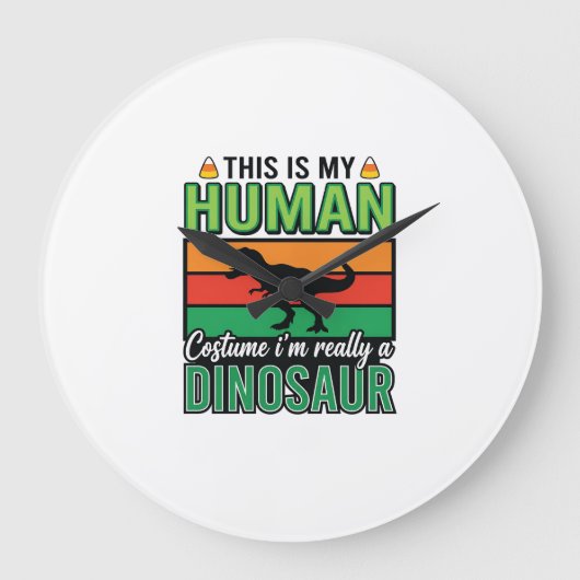 Grappig Dinosaur Mens Kostuum Halloween Grote Klok (Voorkant)
