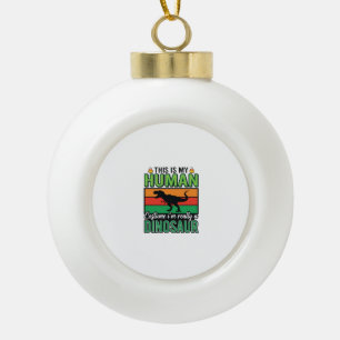 Grappig Dinosaur Mens Kostuum Halloween Keramische Bal Ornament