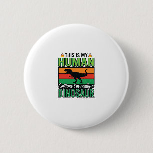 Grappig Dinosaur Mens Kostuum Halloween Ronde Button 5,7 Cm