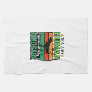 Grappig Dinosaur Mens Kostuum Halloween Theedoek