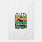 Grappig Dinosaur Mens Kostuum Halloween Theedoek (Verticaal)