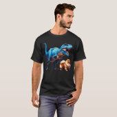 Grappig Dinosaur Pommeranian Walking Hondenliefheb T-shirt (Voorkant volledig)