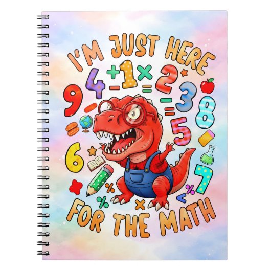 Grappig dinosaurier wiskunde notitieboek voor kind (Voorkant)