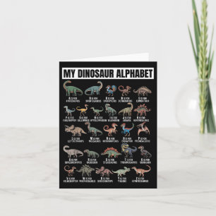 Grappig dinosaurus alfabet ABC voor jongens Dino l Kaart