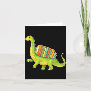 Grappig Dinosaurus Boekliefhebber Boekenwurm Leest Kaart
