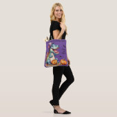 Grappig Dinosaurus Halloween Snoep Tote Bag (Op model)
