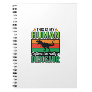 Grappig Dinosaurus Mens Kostuum Halloween Notitieboek