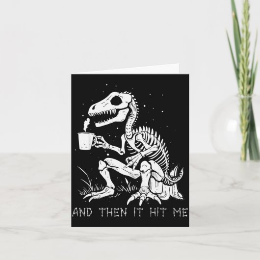 Grappig dinosaurus skelet kostuum goth mannen vrou kaart (Voorkant)