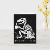 Grappig dinosaurus skelet kostuum goth mannen vrou kaart (Gele Bloem)