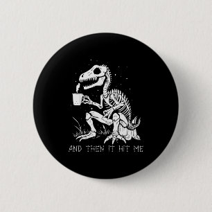 Grappig dinosaurus skelet kostuum goth mannen vrou ronde button 5,7 cm