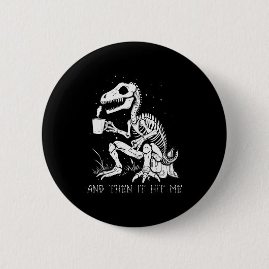 Grappig dinosaurus skelet kostuum goth mannen vrou ronde button 5,7 cm (Voorkant)