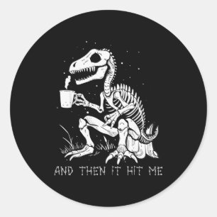 Grappig dinosaurus skelet kostuum goth mannen vrou ronde sticker