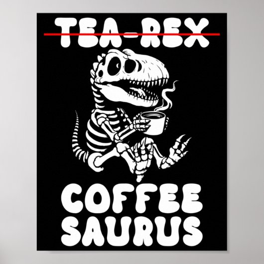 Grappig dinosaurus skelet kostuum goth Tea-Rex Poster (Voorkant)