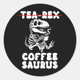 Grappig dinosaurus skelet kostuum goth Tea-Rex Ronde Sticker